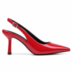 Deep Red Marcia Leather Stiletto Pumps side view