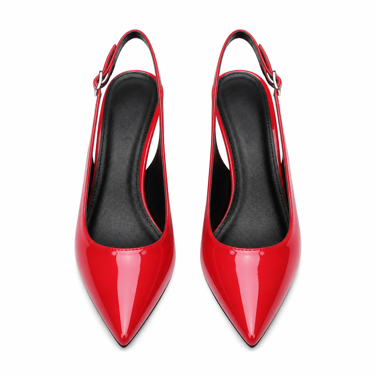 Deep Red Marcia Leather Stiletto Pumps top view