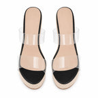 Deep Black Mina High-Heel Sandals top view