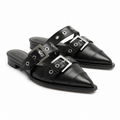 Deep Black Rufina Patent Leather Mules