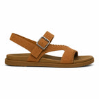 Rich Brown Rosanna Leather T-Strap Sandals side view