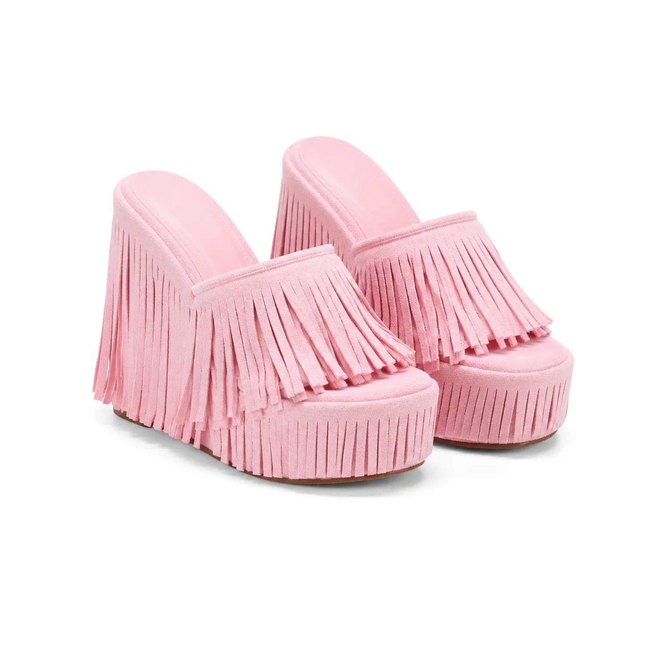 Dusty Rose Palestrina Microfiber Platform Mules