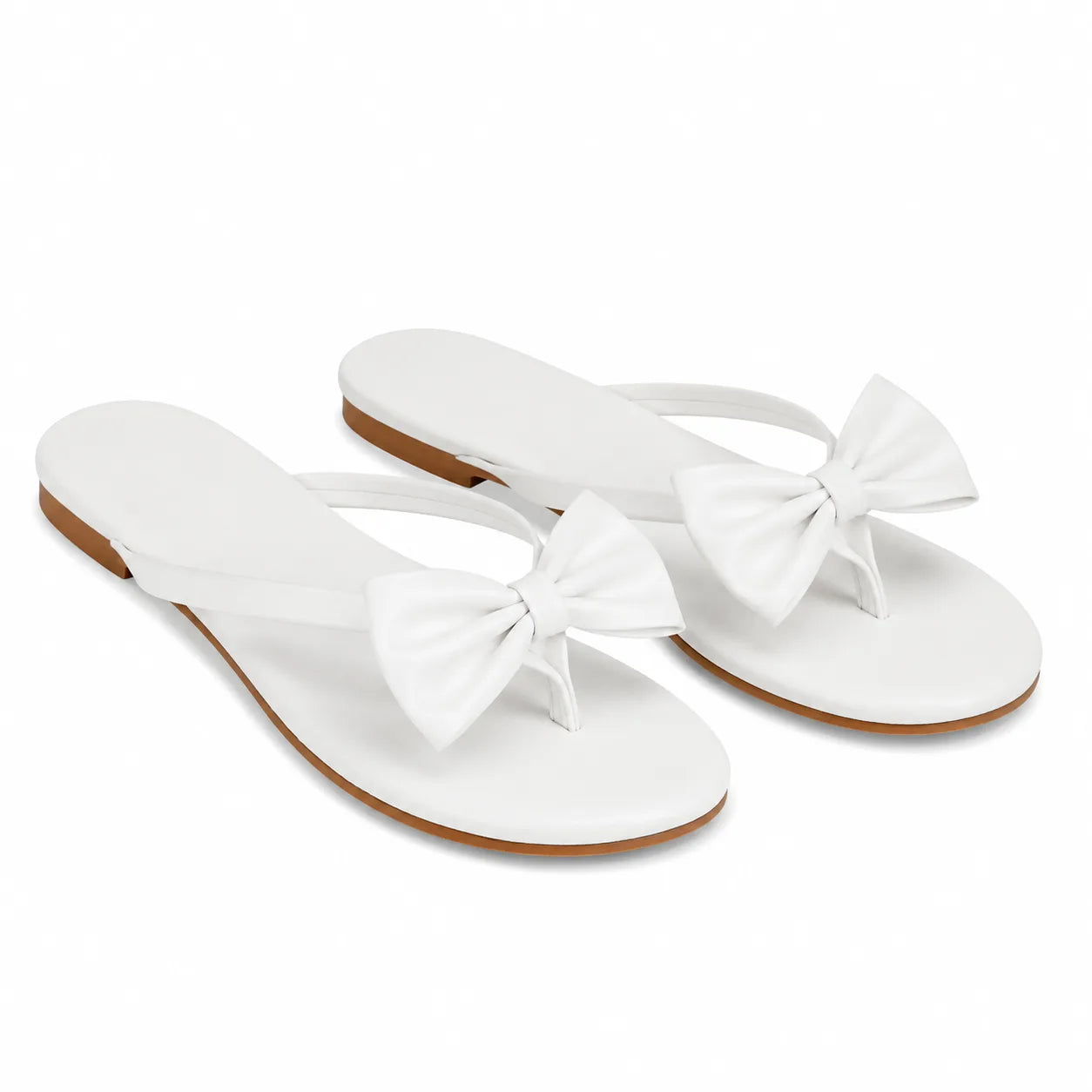 Cream Ivory Luciana Bow Leather Slides