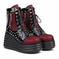 Deep Red Loretta Microfiber Platform Boots
