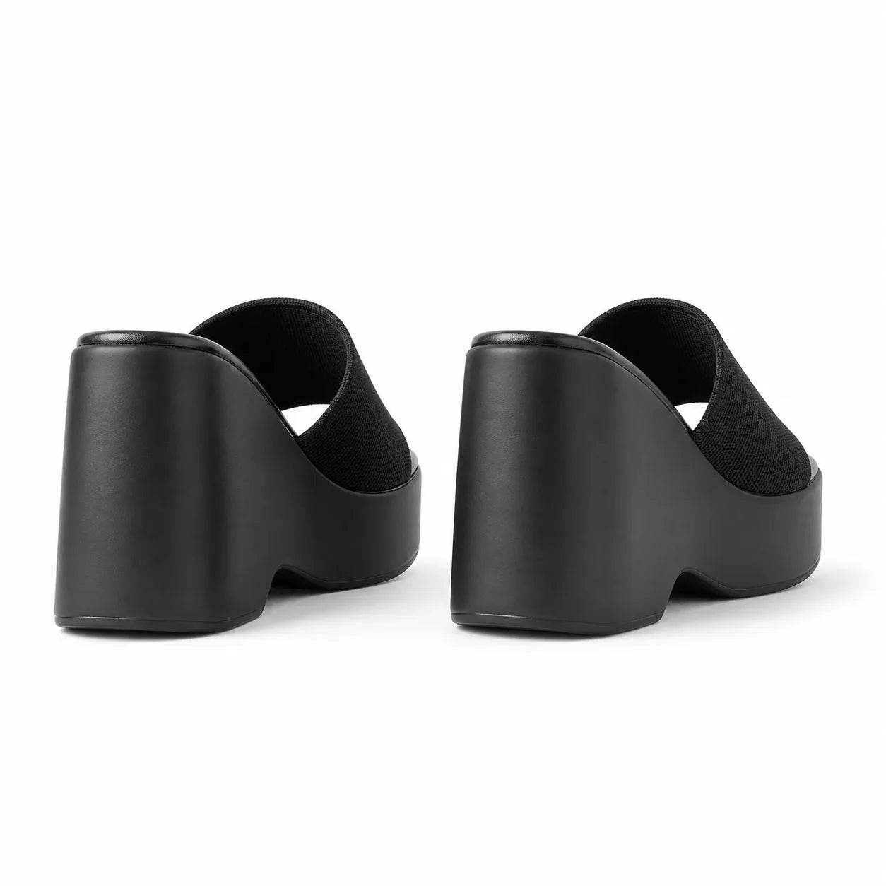 Deep Black Rina Microfiber Slip-On Sandals heel detail
