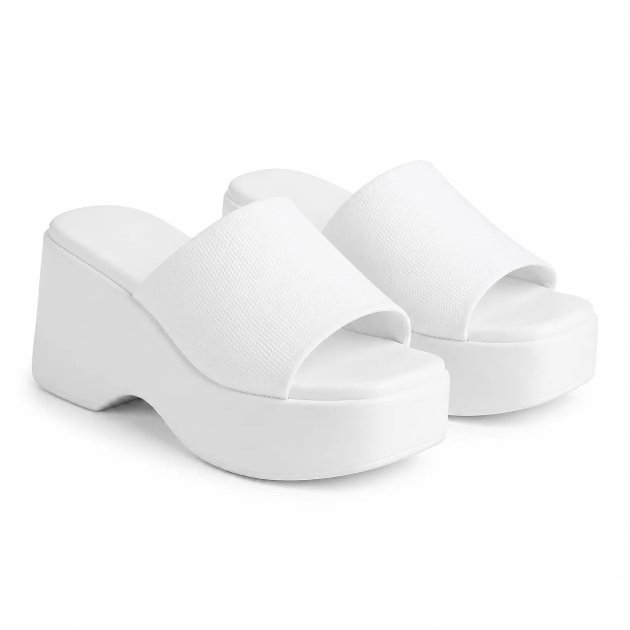 Cream Ivory Rina Microfiber Slip-On Sandals