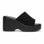 Deep Black Rina Microfiber Slip-On Sandals side view
