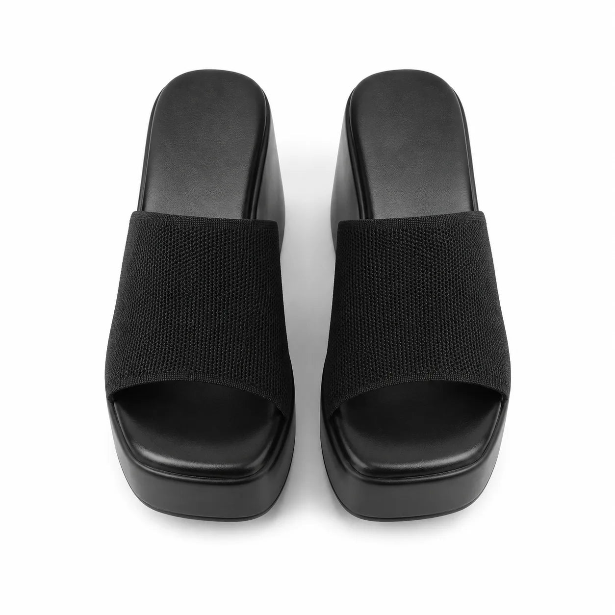Deep Black Rina Microfiber Slip-On Sandals top view