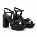 Deep Black Zora Wedge Sandals