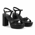 Deep Black Zora Wedge Sandals