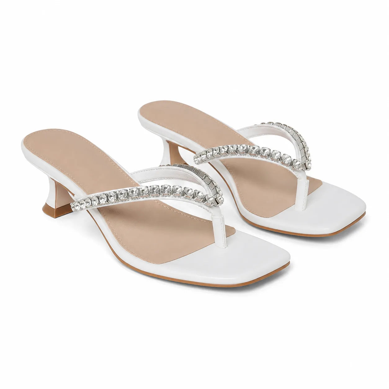 Cream Ivory Luz Leather Slip-On Thong Sandals