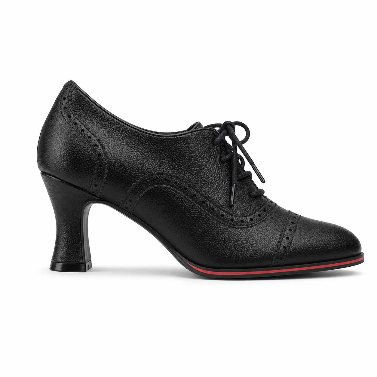 Deep Black Oria Microfiber Lace-Up Mules side view