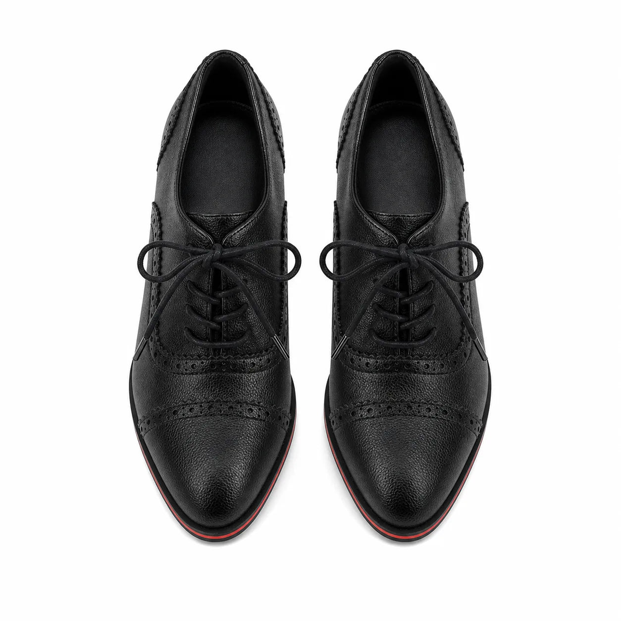 Deep Black Oria Microfiber Lace-Up Mules top view