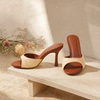 Natural Kira Straw Multi-Strap Sandals styled scene