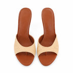 Natural Kira Straw Multi-Strap Sandals top view