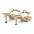 Warm Gold Tilda Leather Multi-Strap Sandals heel detail