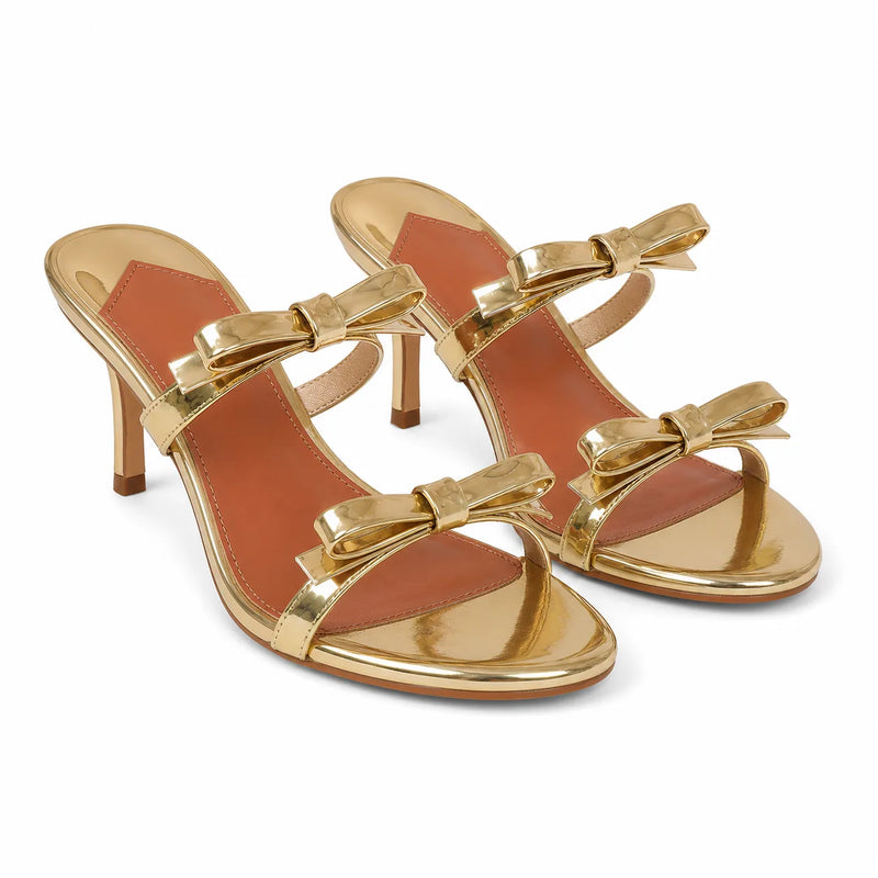 Warm Gold Tilda Leather Multi-Strap Sandals