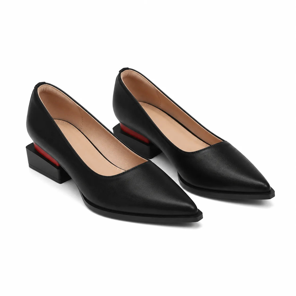 Deep Black Nyla Microfiber Block-Heel Pumps