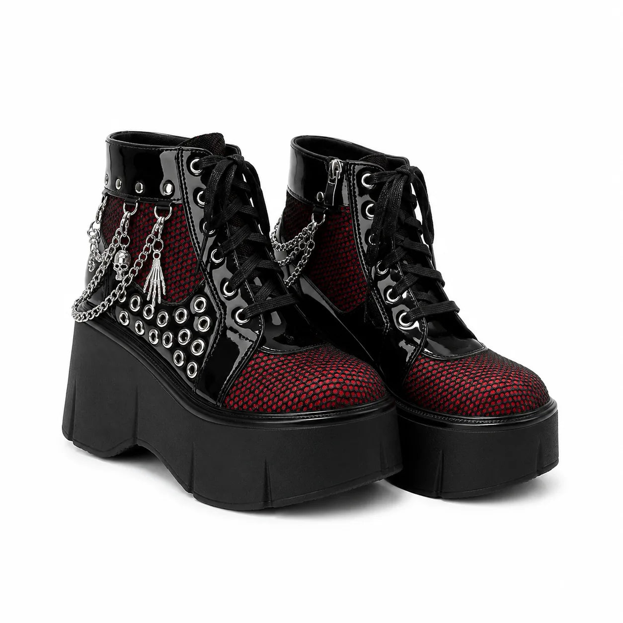 Crimson Black Thea Microfiber Platform Boots
