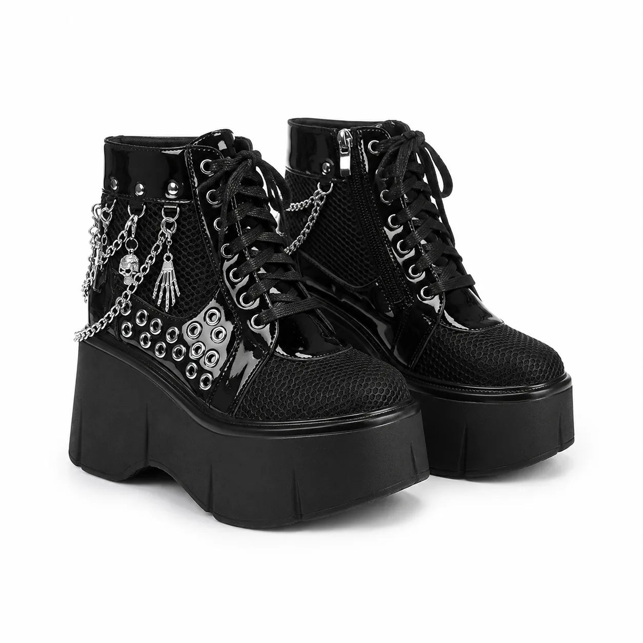 Deep Black Thea Microfiber Platform Boots