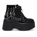 Deep Black Thea Microfiber Platform Boots side view