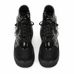 Deep Black Thea Microfiber Platform Boots top view