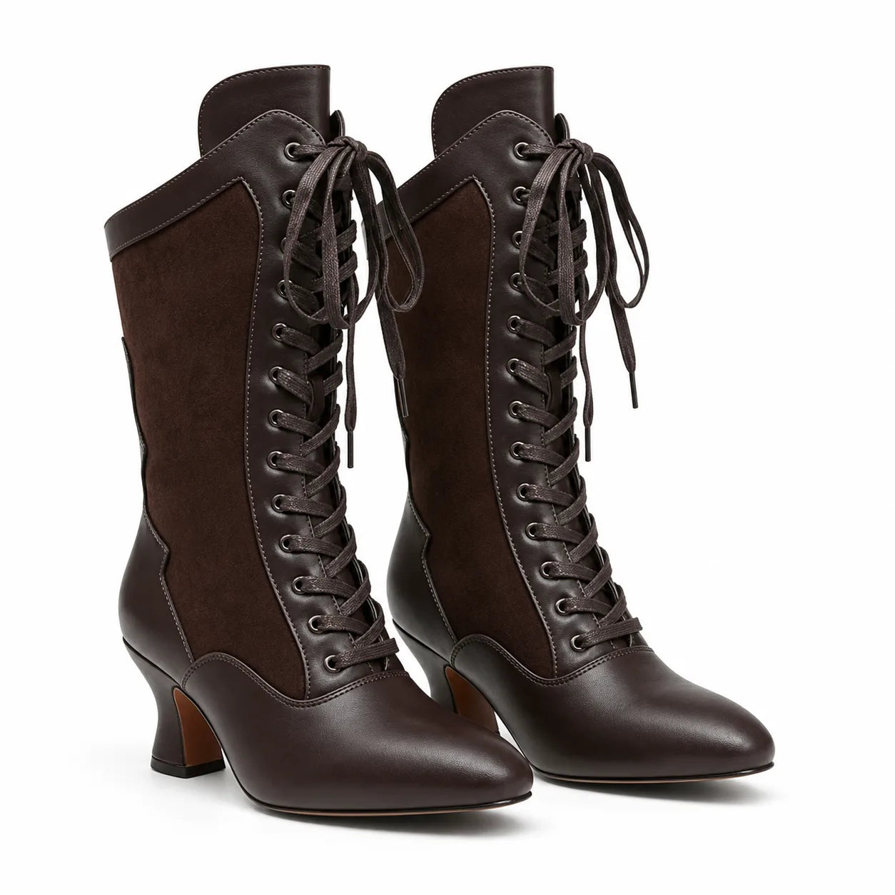 Rich Brown Rhea Velvet Mid-Calf Boots