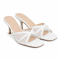 Cream Ivory Zena Leather High-Heel Sandals