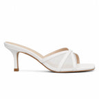 Cream Ivory Zena Leather High-Heel Sandals side view