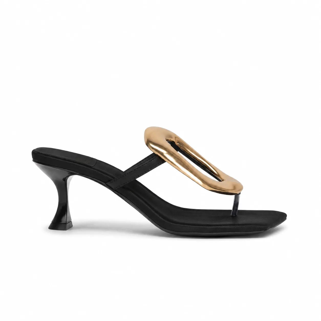 Deep Black Sirolo Mules side view