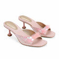 Dusty Rose Women's Open-Toe Microfiber Sequin Toe-Strap Sandals