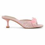 Dusty Rose Women's Open-Toe Microfiber Sequin Toe-Strap Sandals side view