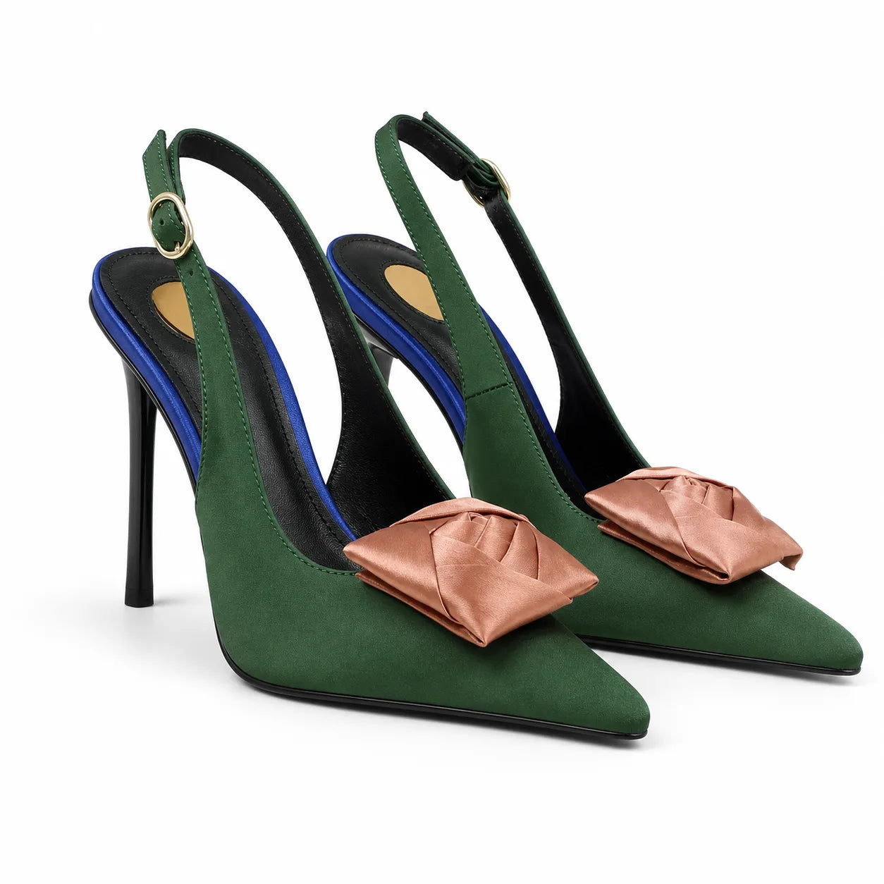 Sage Green Ione Buckle Slingback Sandals