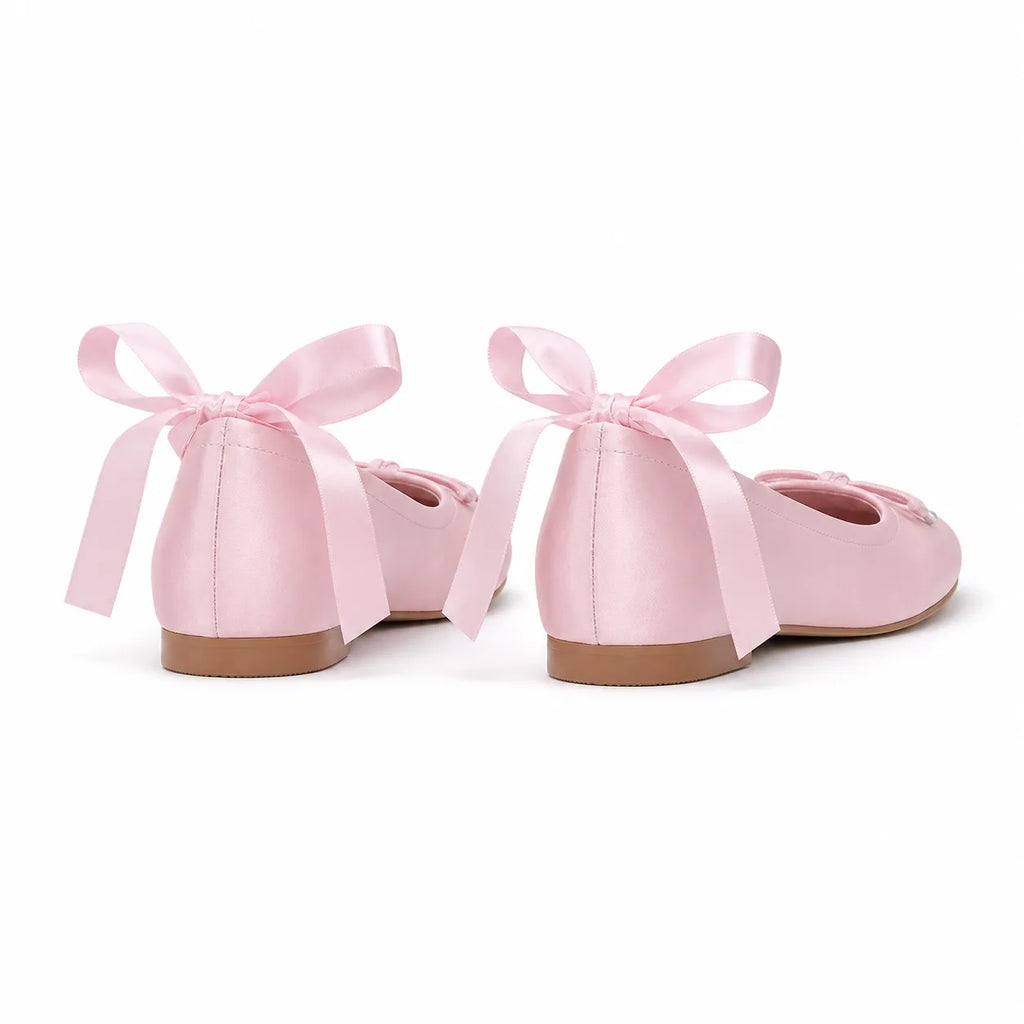Dusty Rose Brisighella Microfiber Flats heel detail