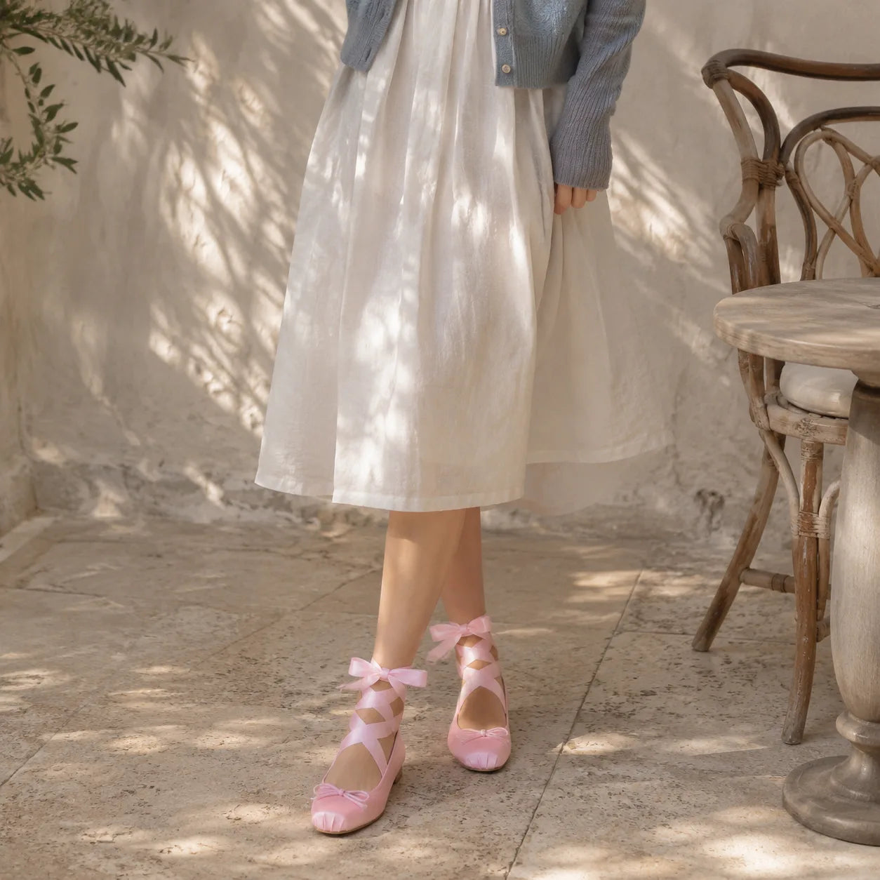 Dusty Rose Brisighella Microfiber Flats lifestyle scene