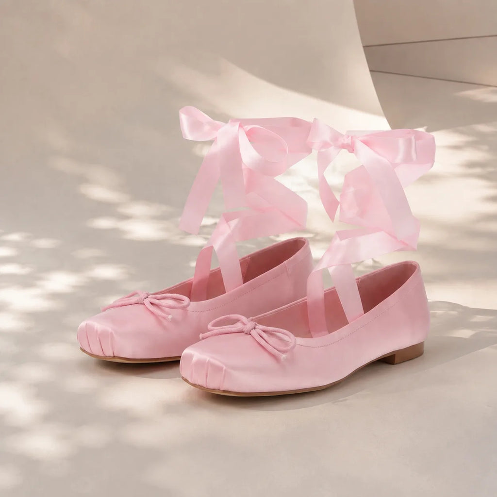 Dusty Rose Brisighella Microfiber Flats styled scene