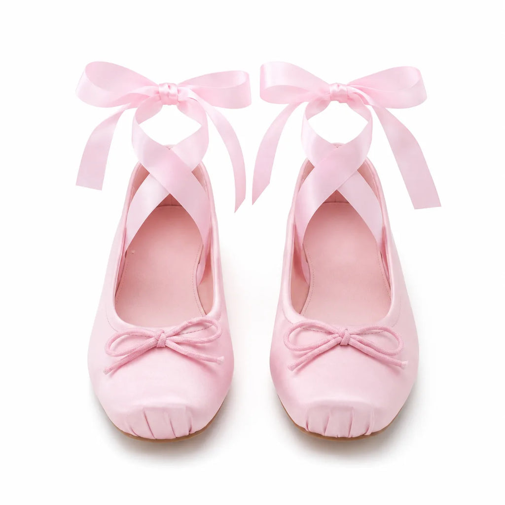 Dusty Rose Brisighella Microfiber Flats top view