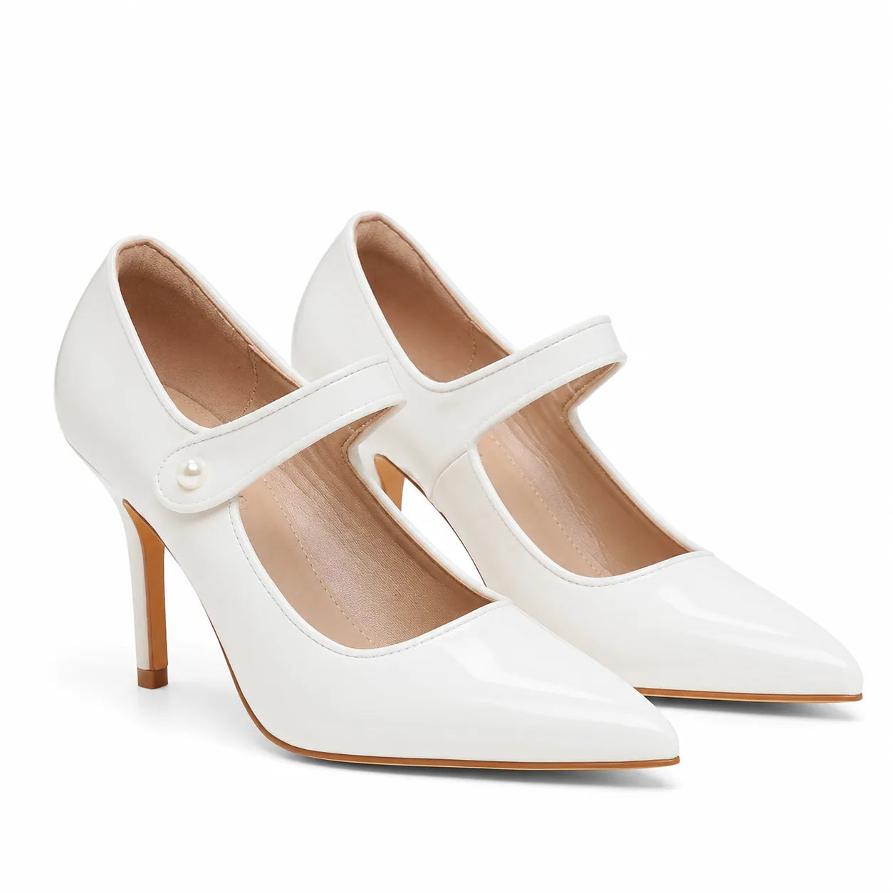 Cream Ivory Olbia Patent Stiletto Pumps