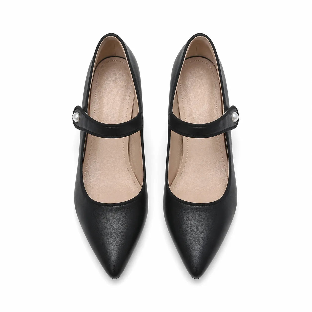 Deep Black Olbia Patent Stiletto Pumps top view