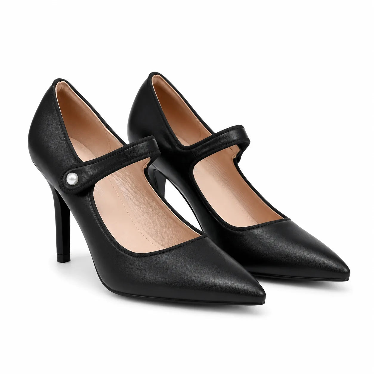 Black Leatherette Olbia Patent Stiletto Pumps
