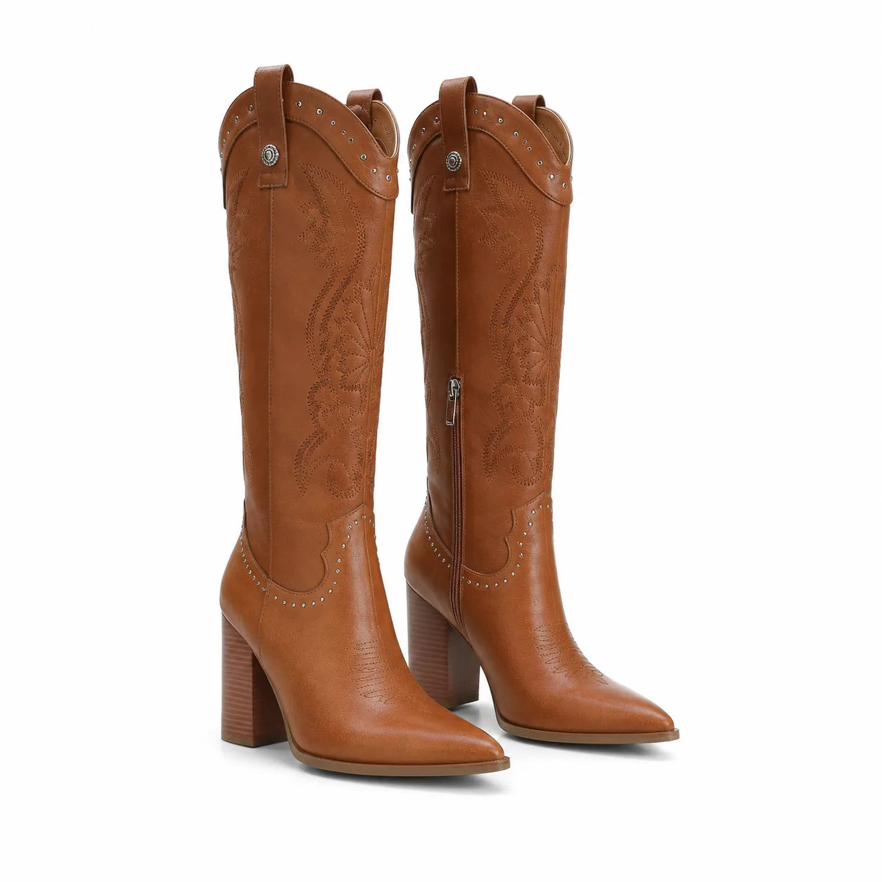 Rich Brown Vasto Sheepskin Square-Heel Boots