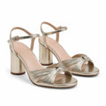 Warm Gold Larissa Microfiber High-Heel Sandals