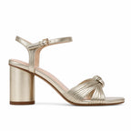 Warm Gold Larissa Microfiber High-Heel Sandals side view