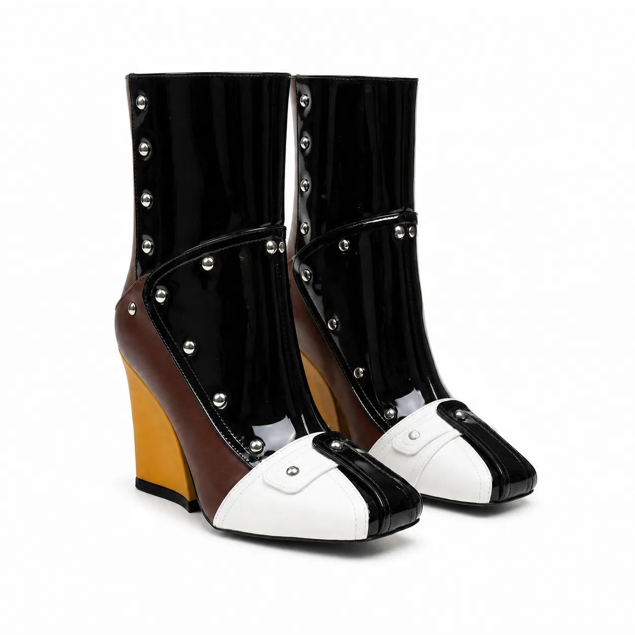 Colormatching Aosta Sheepskin Block-Heel Boots