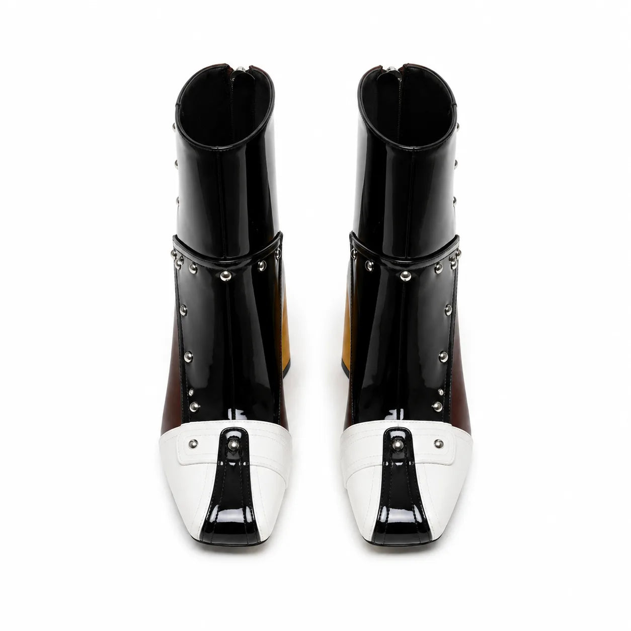 Colormatching Aosta Sheepskin Block-Heel Boots top view