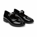 Deep Black Subiaco Buckle Leather Flats
