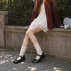 Deep Black Subiaco Buckle Leather Flats lifestyle scene