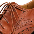 Rich Brown Sermoneta Microfiber Wedge Heels close-up detail
