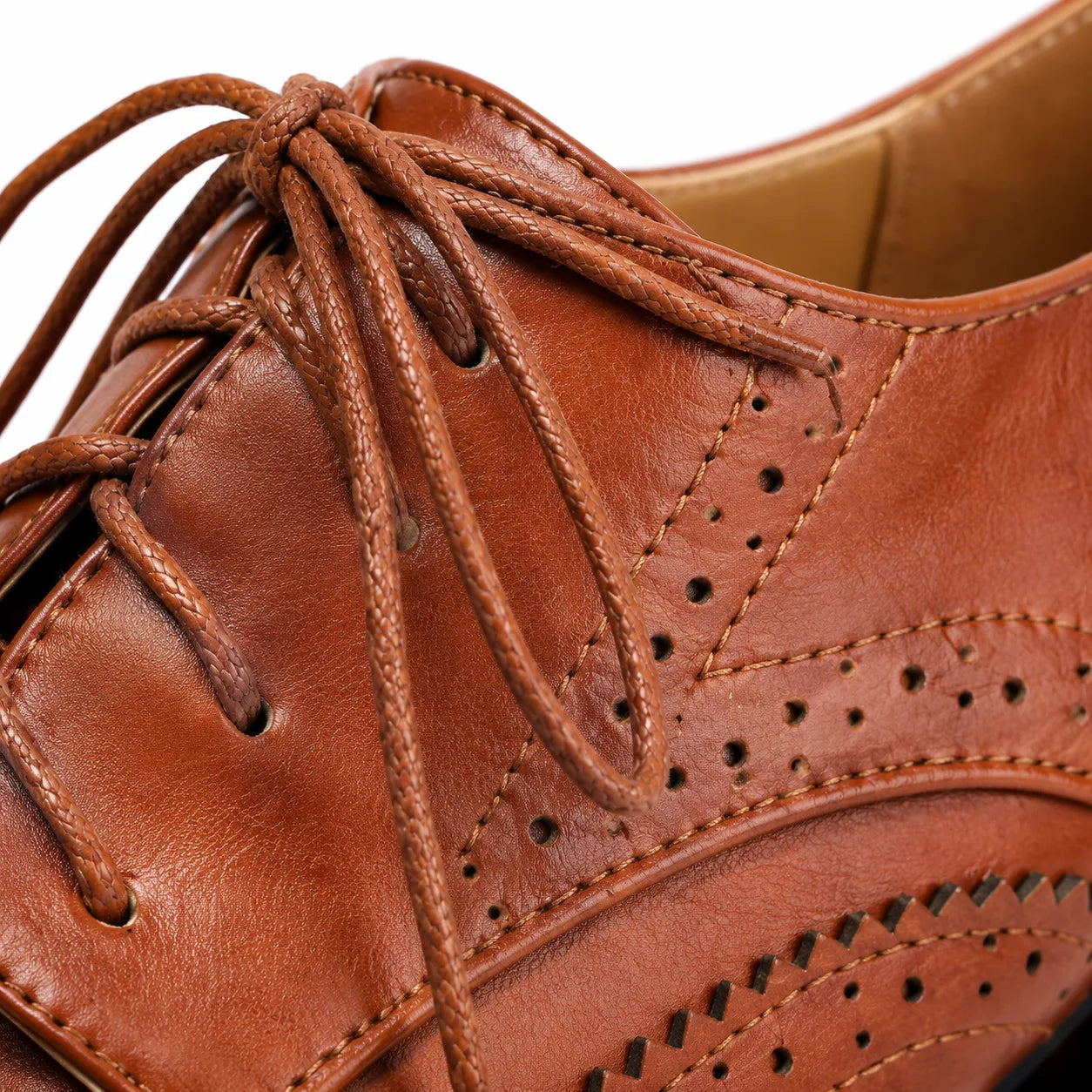 Rich Brown Sermoneta Microfiber Wedge Heels close-up detail