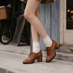 Rich Brown Sermoneta Microfiber Wedge Heels on-foot view